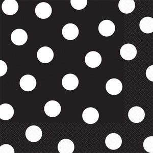 Dots Lunch Napkins Jet Black Pack of 16