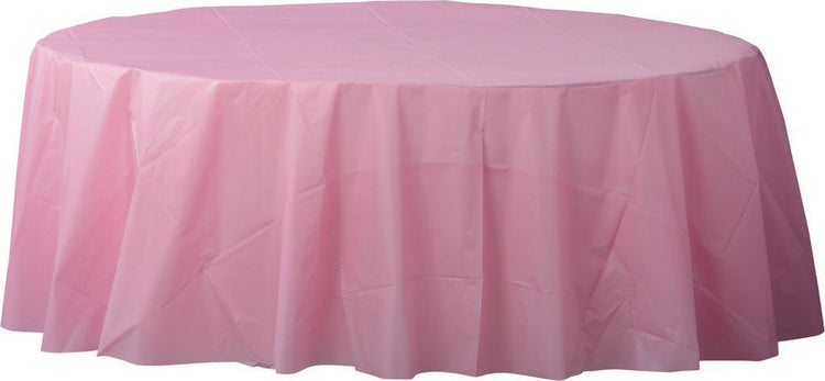 New Pink Round Plastic Tablecover