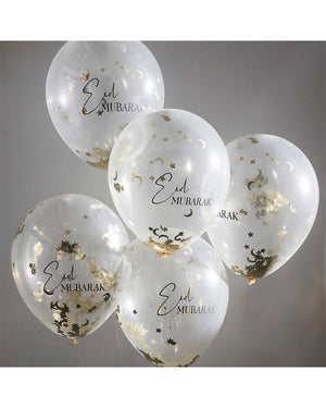 Eid Balloon Bundle Mubarak Printed Confetti Balloons