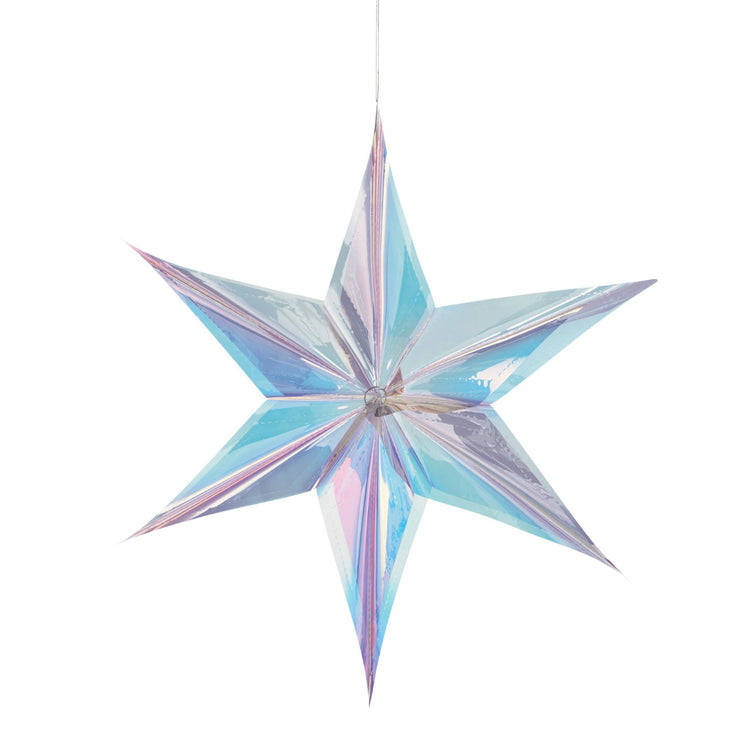 Luminous Birthday Iridescent Foil Star Hanging Decoration