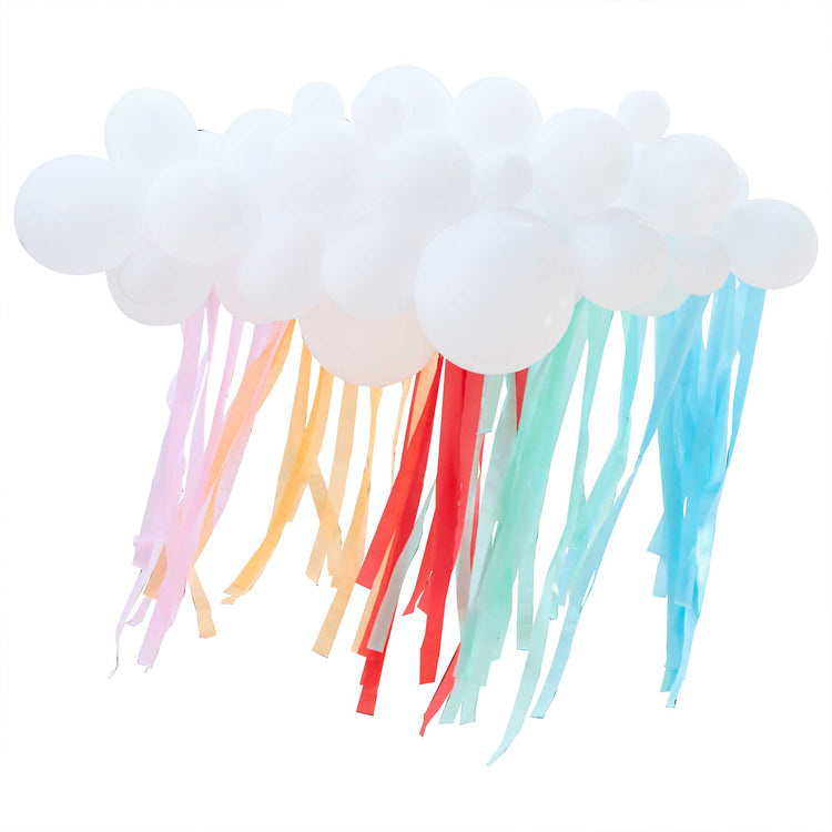 Mix It Up Balloon Backdrop Balloon Garland & Streamers White & Brights Pack of 53