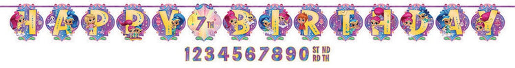 Shimmer and Shine Happy Birthday Letter Banner