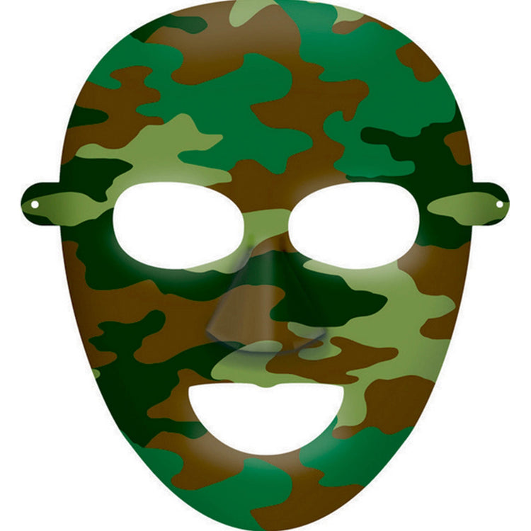 Camouflage Paper Masks Pack of 8