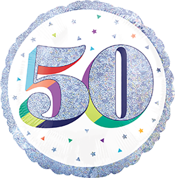 45cm Standard Holographic Here's to Your Birthday 50 S55