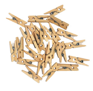 Kraft Mini Wooden Pegs Pack of 25