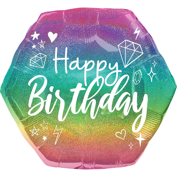 SuperShape Holographic Sparkle Happy Birthday P40