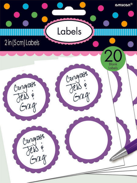 Labels Scalloped - New Purple Pack of 5