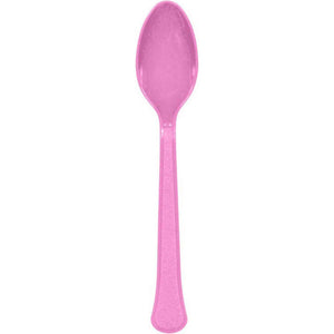 Premium Spoons 20 Pack New Pink - Extra Heavy Weight Pack of 20