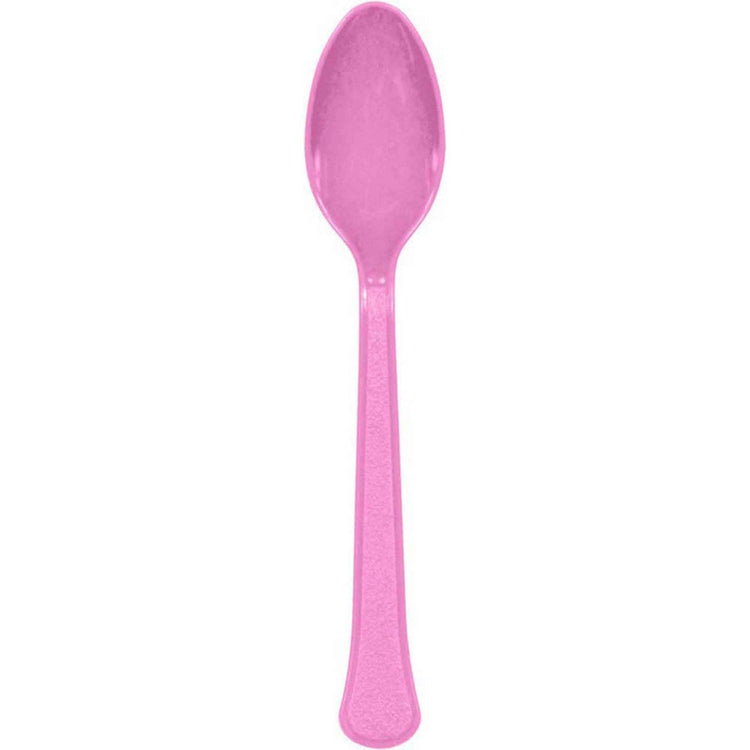 Premium Spoons 20 Pack New Pink - Extra Heavy Weight Pack of 20