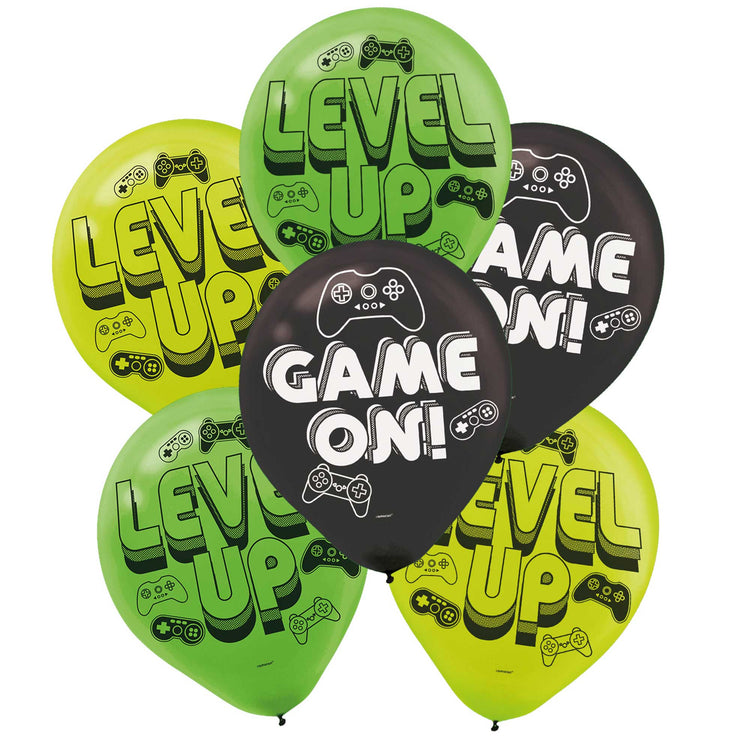 Level Up Game On 30cm Latex Balloons Pack of 6