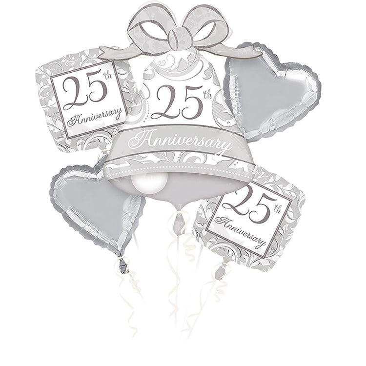 Bouquet Silver Scroll 25th Anniversary P75 Pack of 5