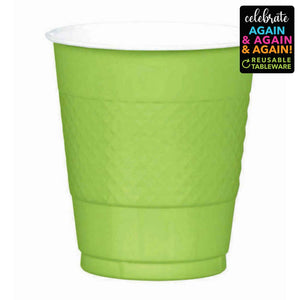 Premium Plastic Cups 355ml 20 Pack - Kiwi Pack of 20