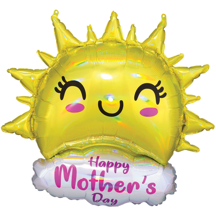 SuperShape Happy Mother's Day Holographic Iridescent Happy Sun P40