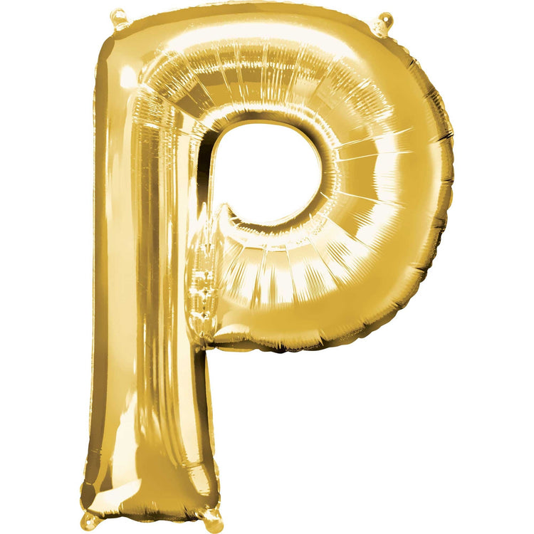 Gold Letter P Supershape 86cm Balloon