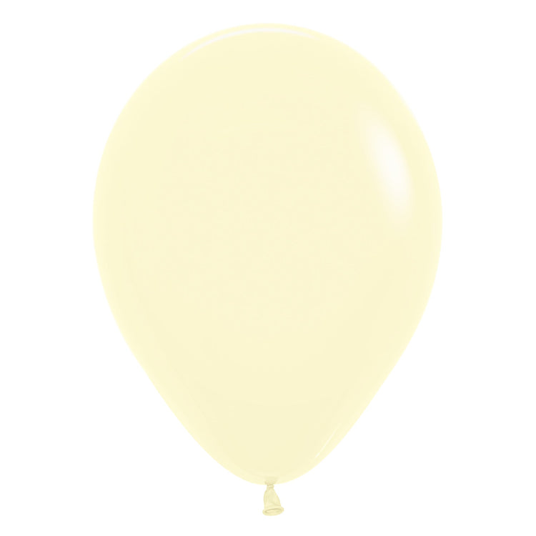 Sempertex 30cm Pastel Matte Yellow Latex Balloons 620, 100PK Pack of 100