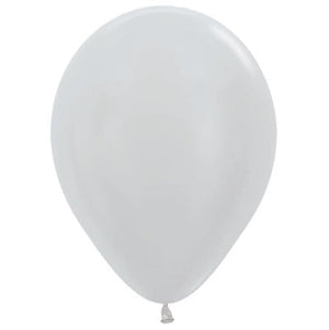 Sempertex 12cm Satin Pearl Silver Latex Balloons 481 Pack of 50