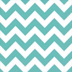 Robins Egg Blue Chevron Beverage Napkins Pack of 16