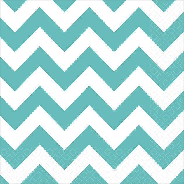 Robins Egg Blue Chevron Beverage Napkins Pack of 16