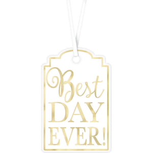 Best Day Ever Printed Tags - White Pack of 25