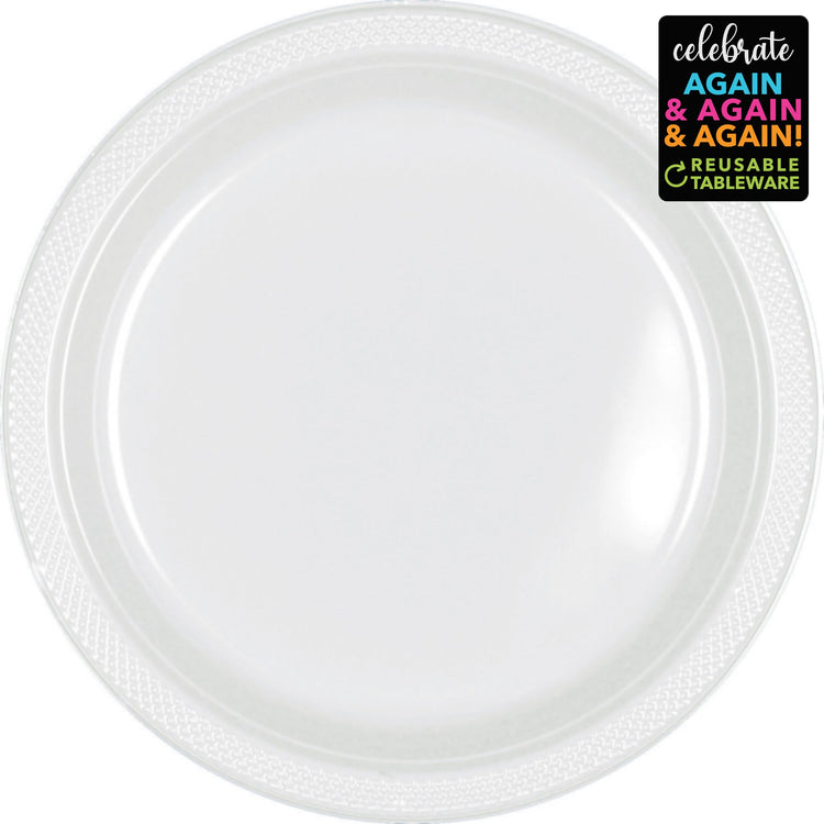 Premium Plastic Plates 23cm 20 Pack - Frosty White Pack of 20