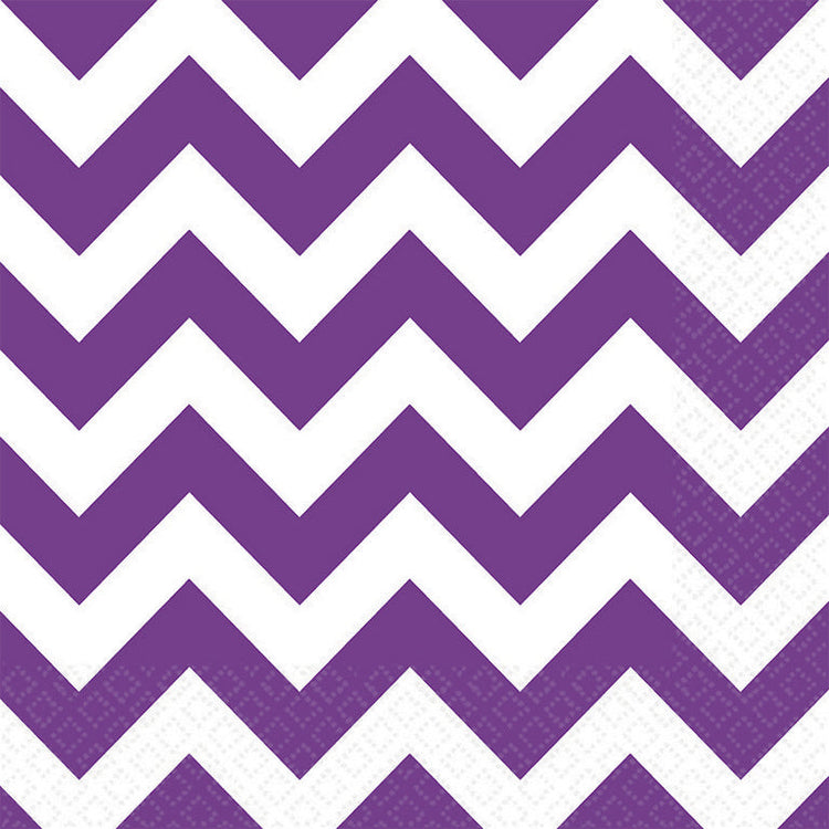 Chevron Lunch Napkins New Purple Pack of 16