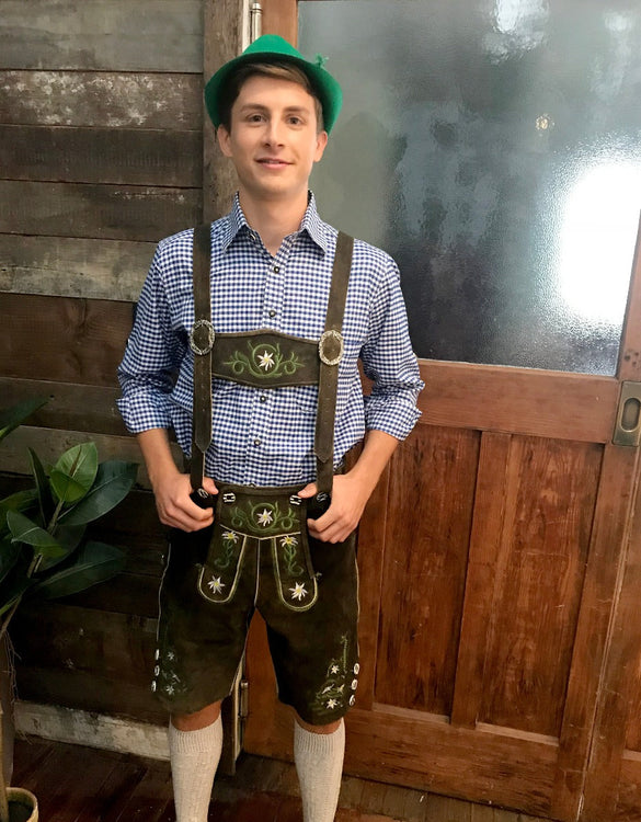 Fritz Authentic Leather Plus Size Lederhosen Mens Costume