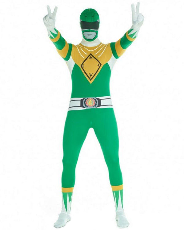 Green Power Rangers Morphsuit Adult Costume