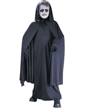Kids Hooded Black Cape