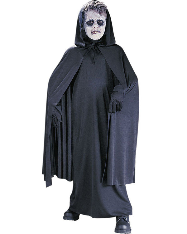 Kids Hooded Black Cape