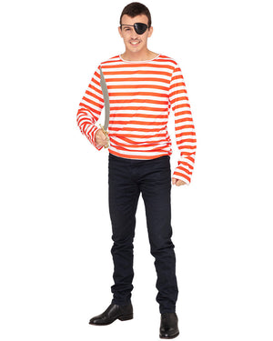 Multi Character Red and White Striped Shirt