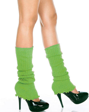 Neon Green Ribbed Leg Warmers