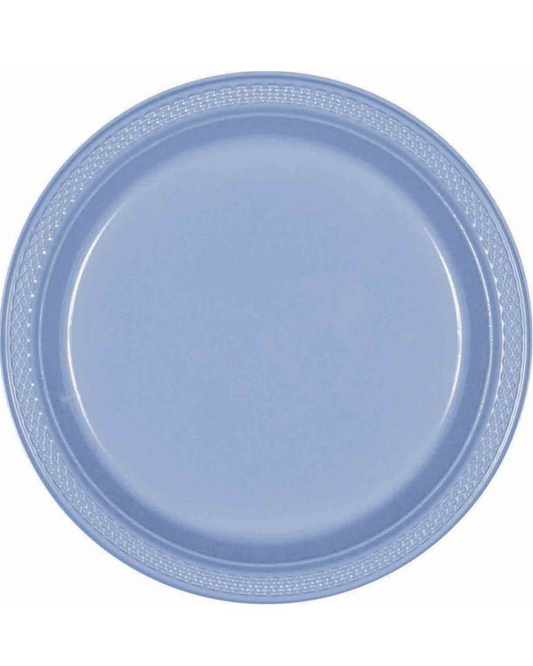 Premium Plastic Plates 23cm 20 Pack - Pastel Blue Pack of 20