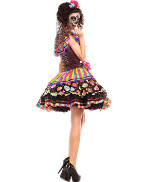 Sugar Skull Rainbow Senorita Womens Costume
