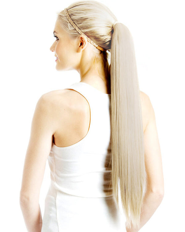 Platinum Blonde Wrap Around 60cm Deluxe Ponytail