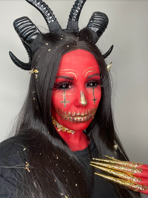 Platinum Sclera Sabretooth 22mm Black Contact Lenses