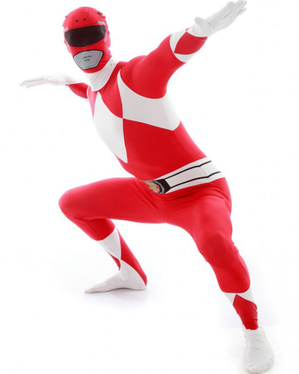 Red Power Rangers Morphsuit Adult Costume