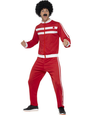 80s Red Scouser Tracksuit Mens Costume