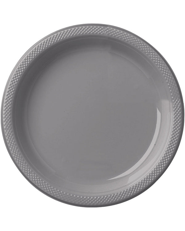 Premium Plastic Plates 17cm 20 Pack - Silver Pack of 20