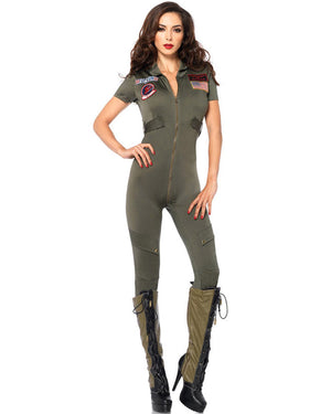 Top Gun Flight Suit Deluxe Womens Costume