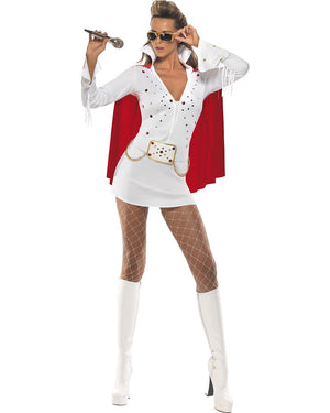 Elvis Viva Las Vegas White and Red Womens Costume