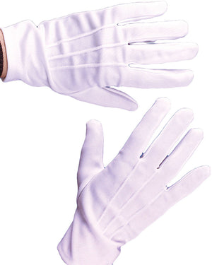 Christmas White Gloves with Snap Closure