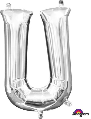 Silver 40cm Letter U Balloon