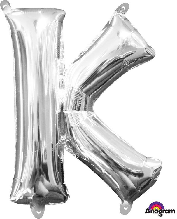 Silver 40cm Letter K Balloon