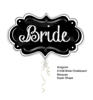 Chalkboard Bride Supershape Foil Balloon 69cm