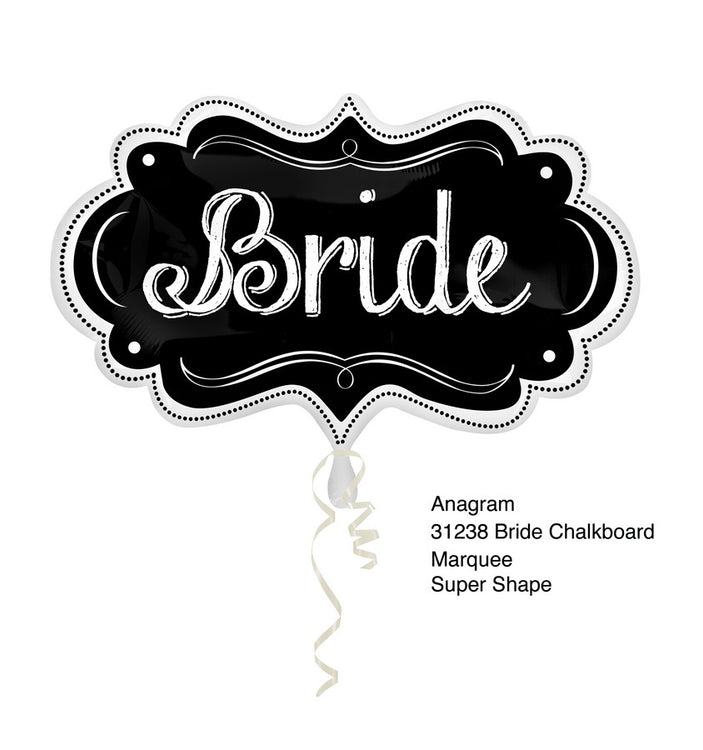 Chalkboard Bride Supershape Foil Balloon 69cm