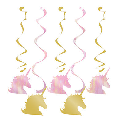 Unicorn Sparkle Hanging Swirl Decorations Pack of 5