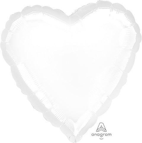 45cm Standard Heart HX Metallic White S15