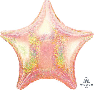 45cm Standard Holographic Star Pastel Pink Dazzler S40