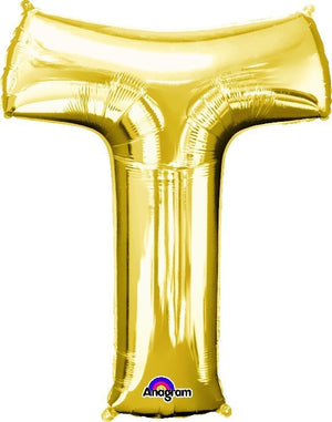 Gold 40cm Letter T Balloon