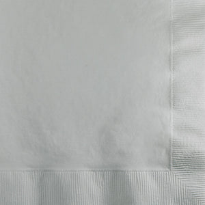 Shimmering Silver Beverage Napkins Pack of 50